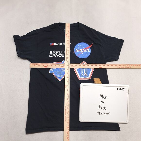 Nasa Neon Riot Casual Short Sleeve Graphic Shirt Mens Size Medium M Black - Picture 8 of 12